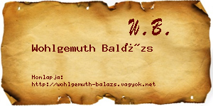Wohlgemuth Balázs névjegykártya