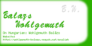 balazs wohlgemuth business card